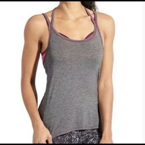 Athleta Drishti Gray Tank Top Built In Bra Z M